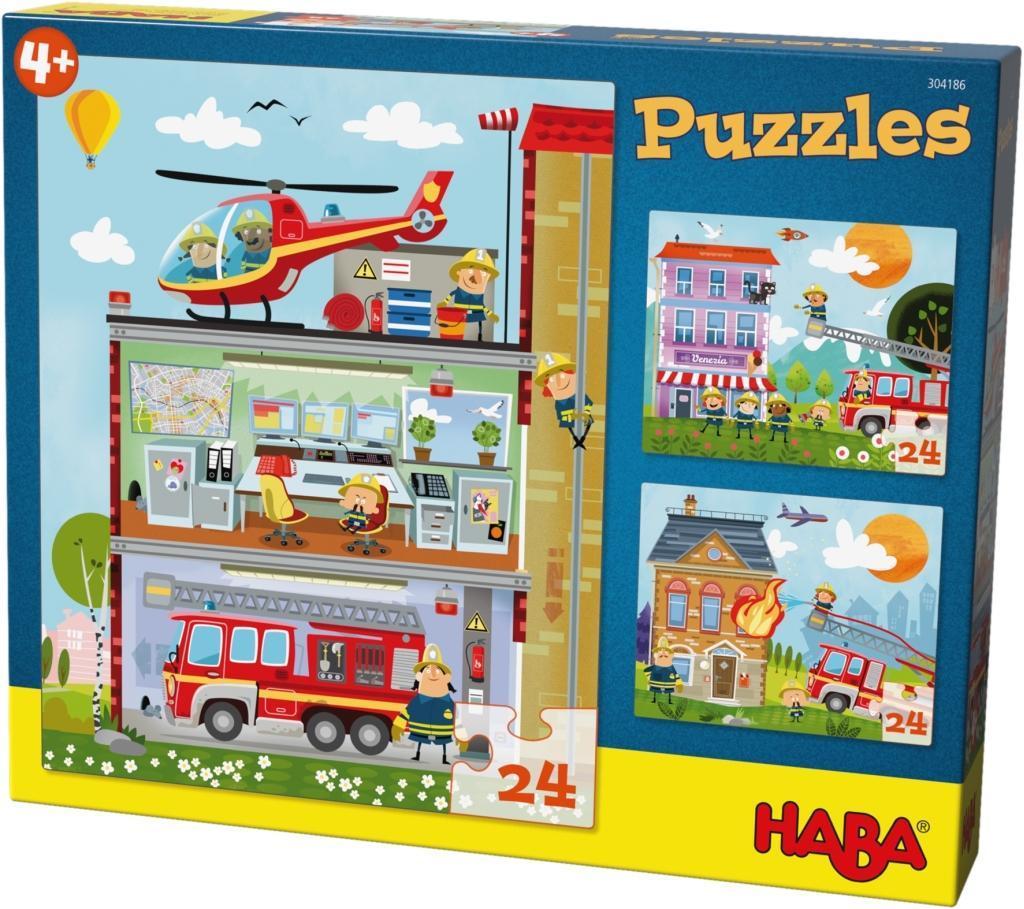 Puzzles Kleine Feuerwehr. 3 Motive je 24 Teile