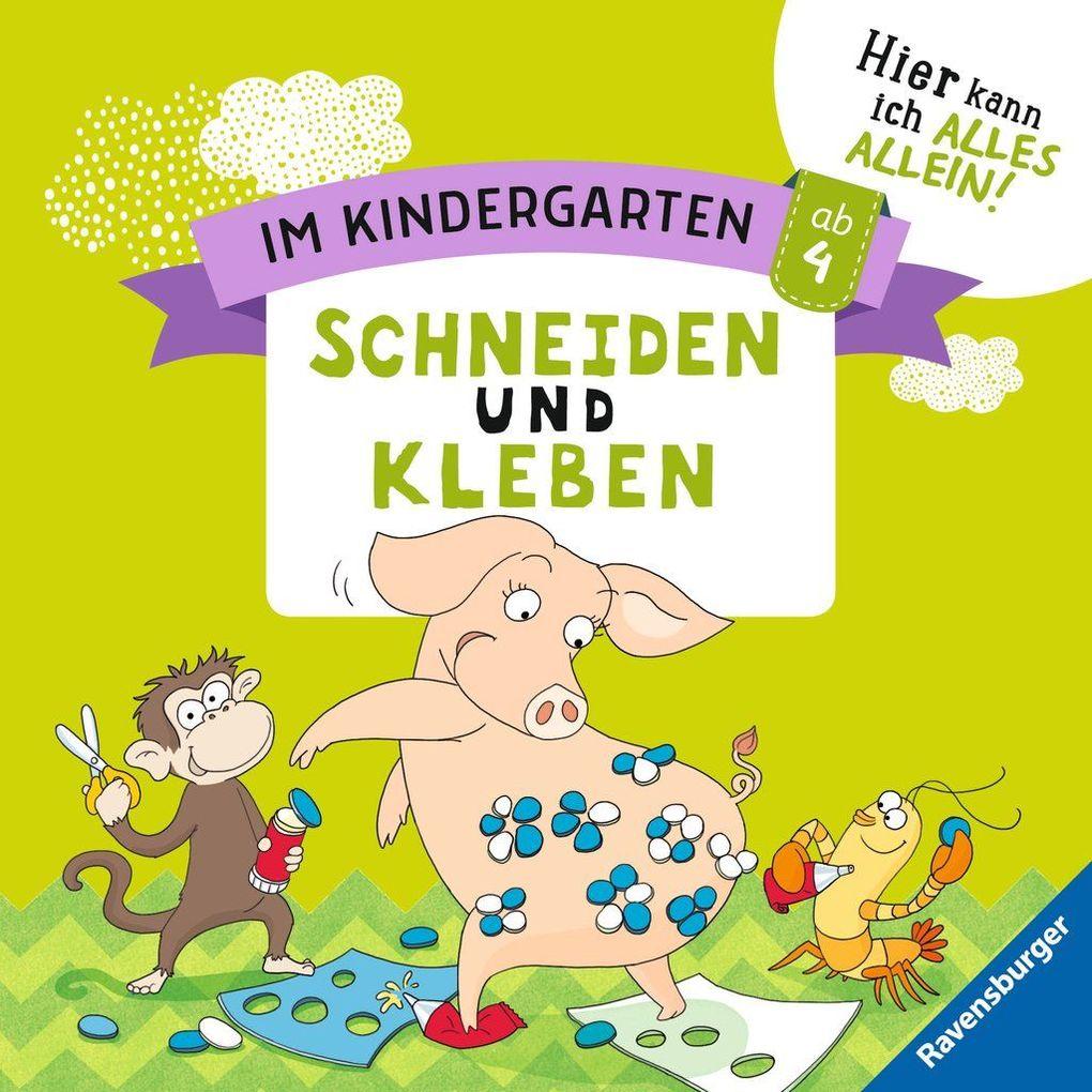 Im Kindergarten: Schneiden und Kleben