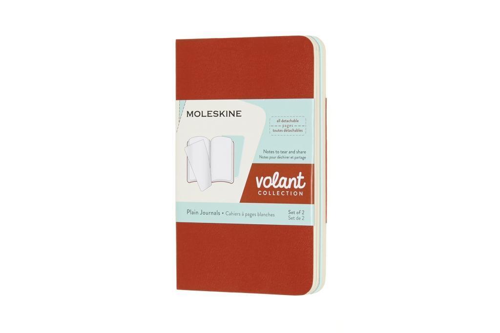 Moleskine Volant XS, 2er Set, Blanko, Soft Cover, Korallrot, Aquamarinblau