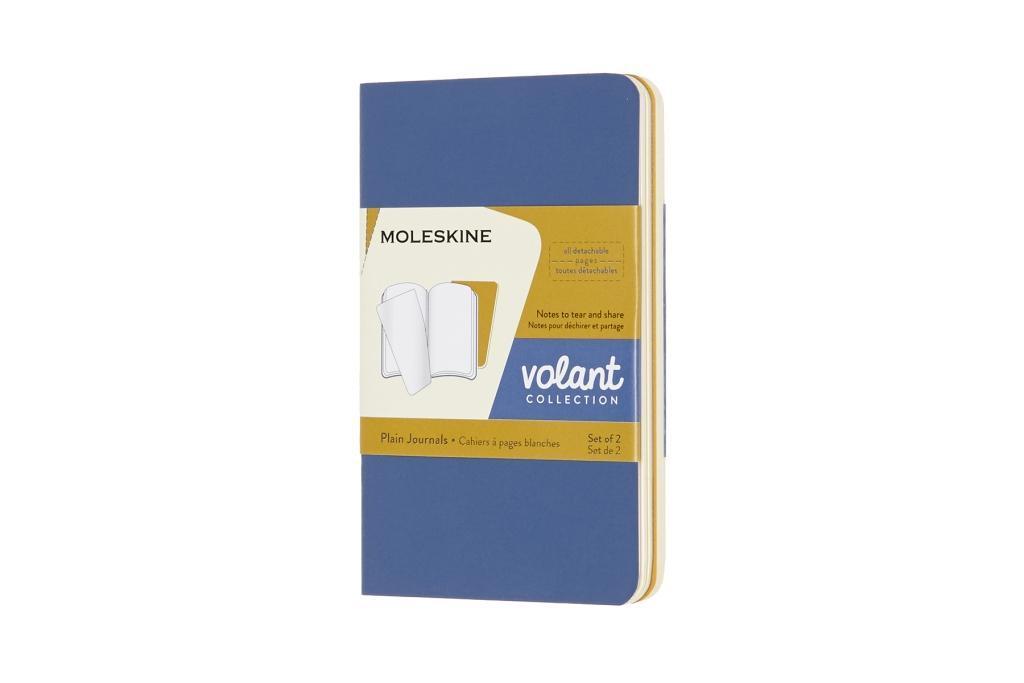 Moleskine Volant XS, 2er Set, Blanko, Soft Cover, Vergissmeinnicht Blau, Bernsteingelb