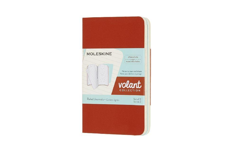 Moleskine Volant XS, 2er Set, Liniert, Soft Cover, Korallrot, Aquamarinblau