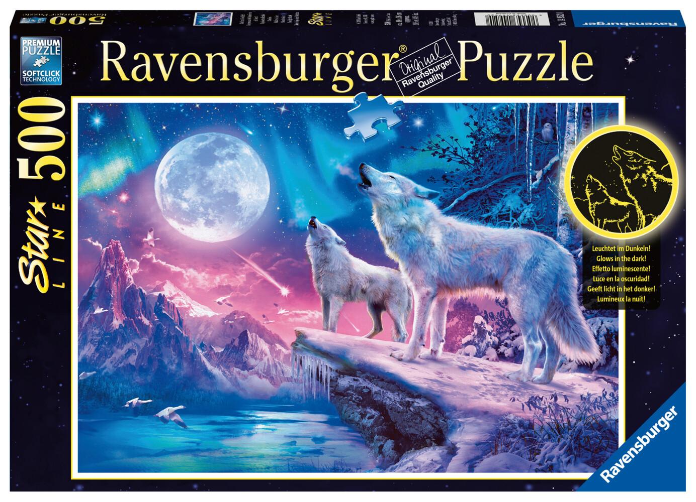Wolf im Nordlicht - Puzzle mit 500 Teilen