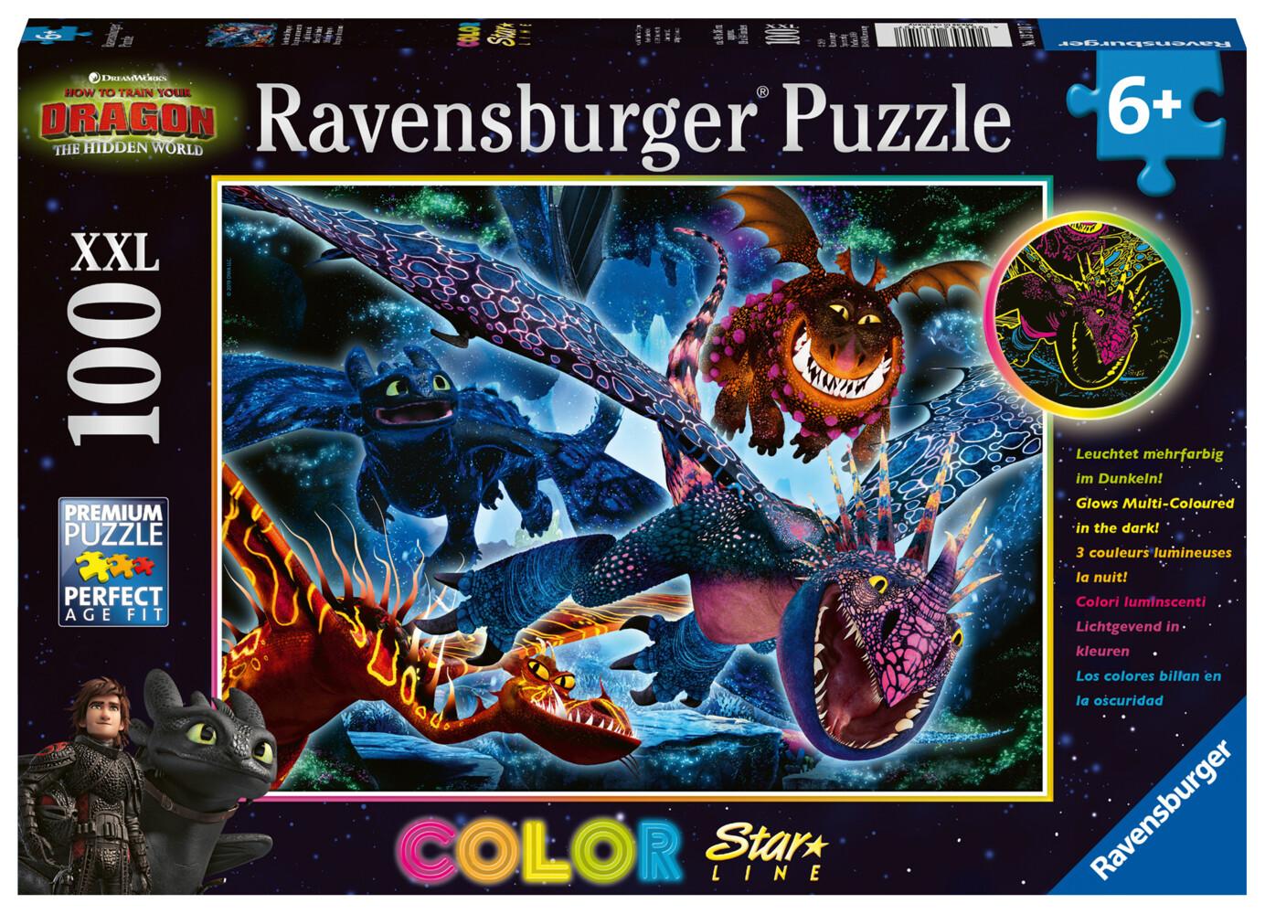 Ravensburger - Dragons - Leuchtende Dragons, 100 Teile