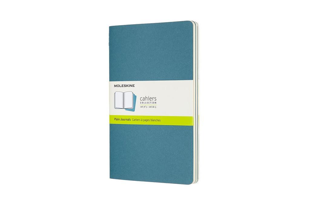 Moleskine Cahier Large/A5, 3er Set, Blanko, Lebhaftes Blau