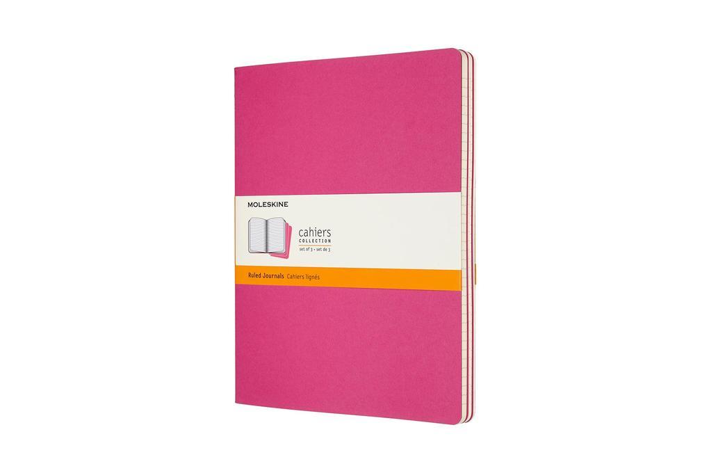 Moleskine Cahier XL, 3er Set, Liniert, Kinetisches Pink