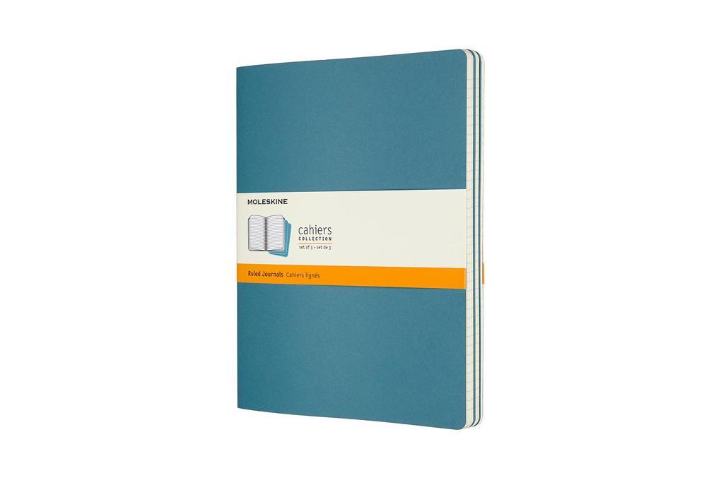 Moleskine Cahier XL, 3er Set, Liniert, Lebhaftes Blau