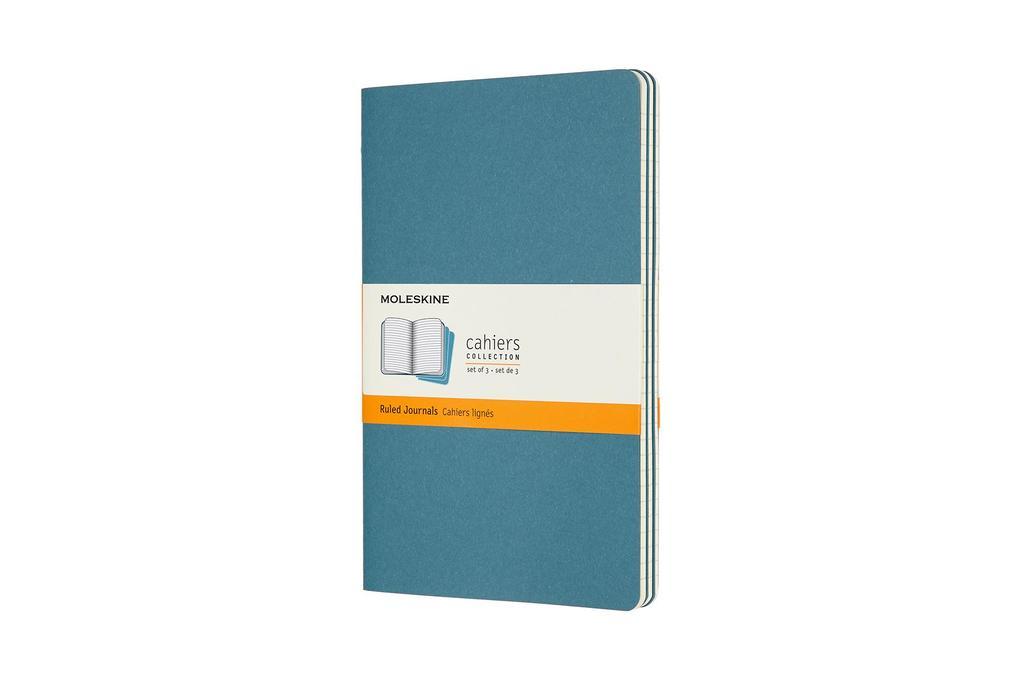 Moleskine Cahier Large/A5, 3er Set, Liniert, Lebhaftes Blau