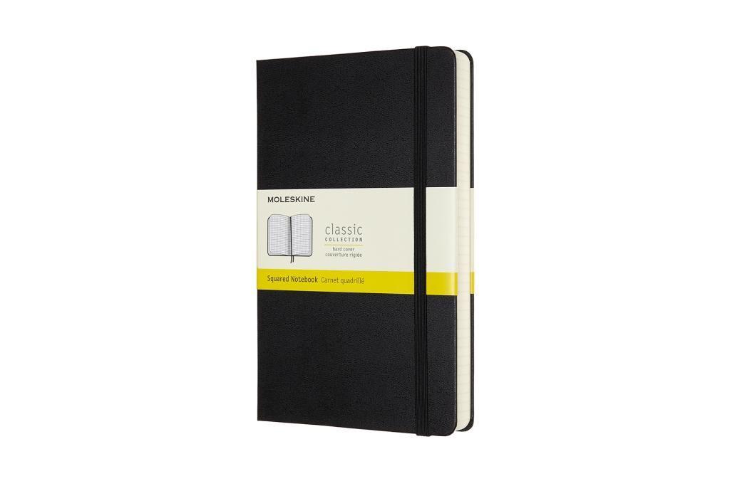 Moleskine Notizbuch Large/A5, Kariert, Erweiterte Seitenanzahl, Schwarz