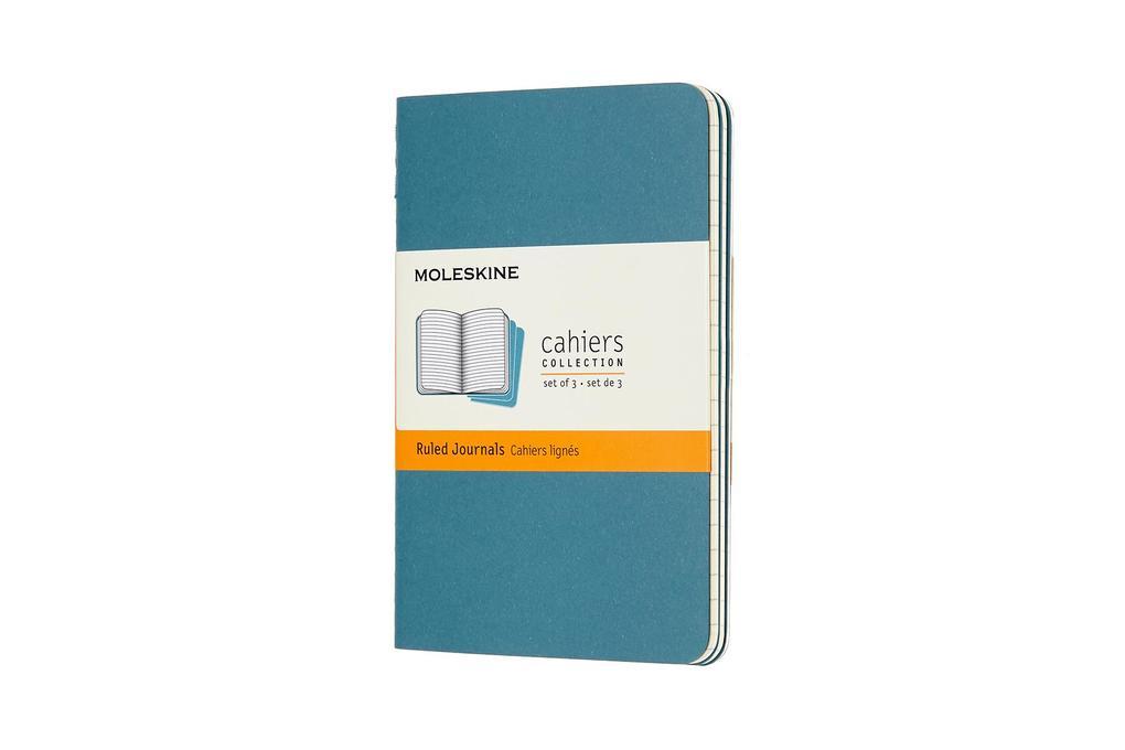 Moleskine Cahier Pocket/A6, 3er Set, Liniert, Lebhaftes Blau