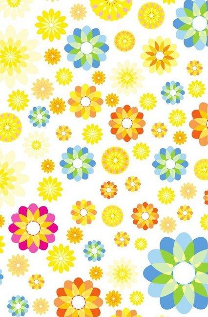 Schreibwandel Notizbuch "pinke, blaue und gelbe Kaleidoskopblumen"