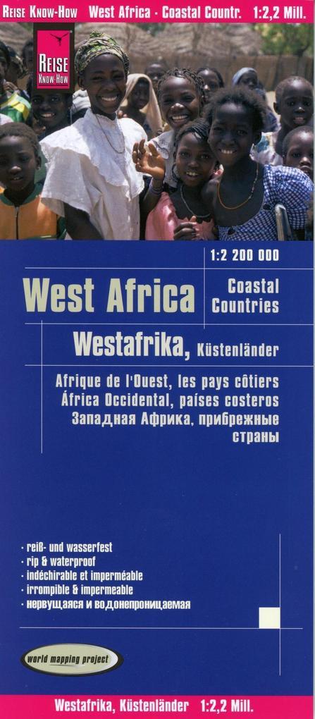 Reise Know-How Landkarte Westafrika, Küstenländer (1:2.200.000) : von Senegal bis Nigeria