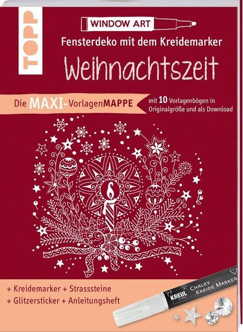 Maxi-Vorlagenmappe Fensterdeko mit dem Kreidemarker - Weihnachtszeit. Inkl. Original Kreul-Kreidemar