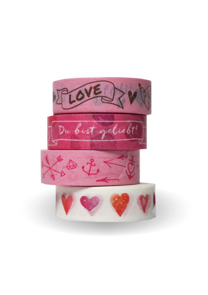 Washi Tapes Set Rosa "Du bist geliebt!"