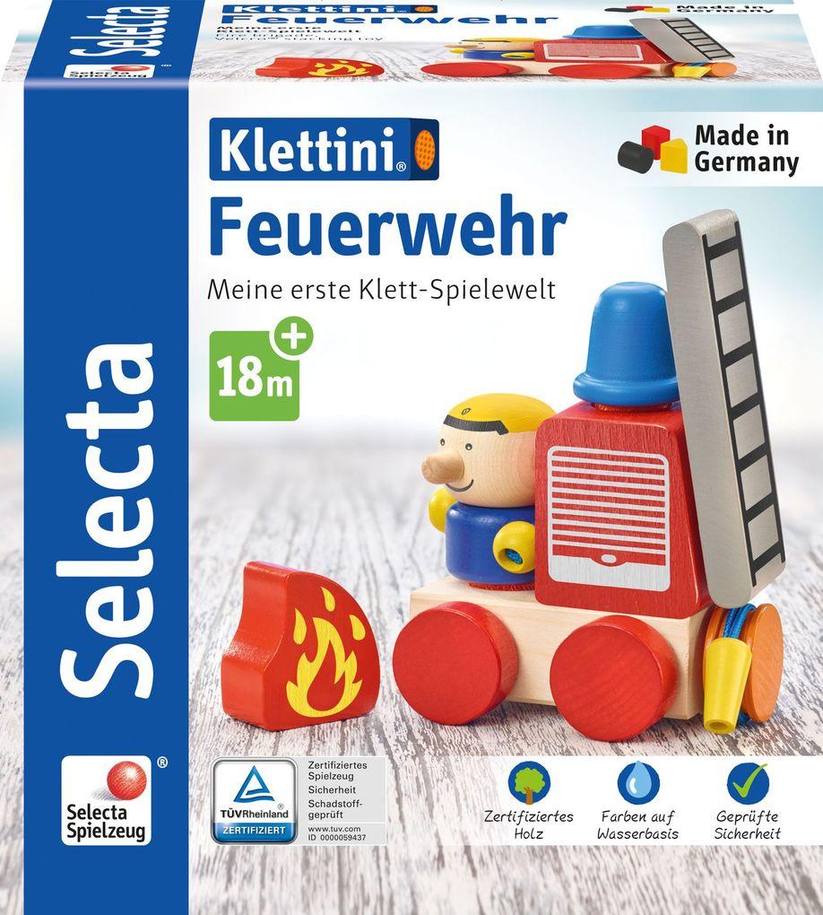 Schmidt Spiele - Selecta - Klettini - Feuerwehr, Klett-Stapelspielzeug, 7 Teile