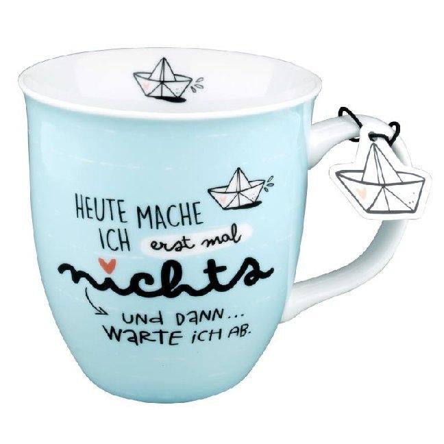 Tasse, maritim mit Spruch "Heute mache ich erstmal nichts