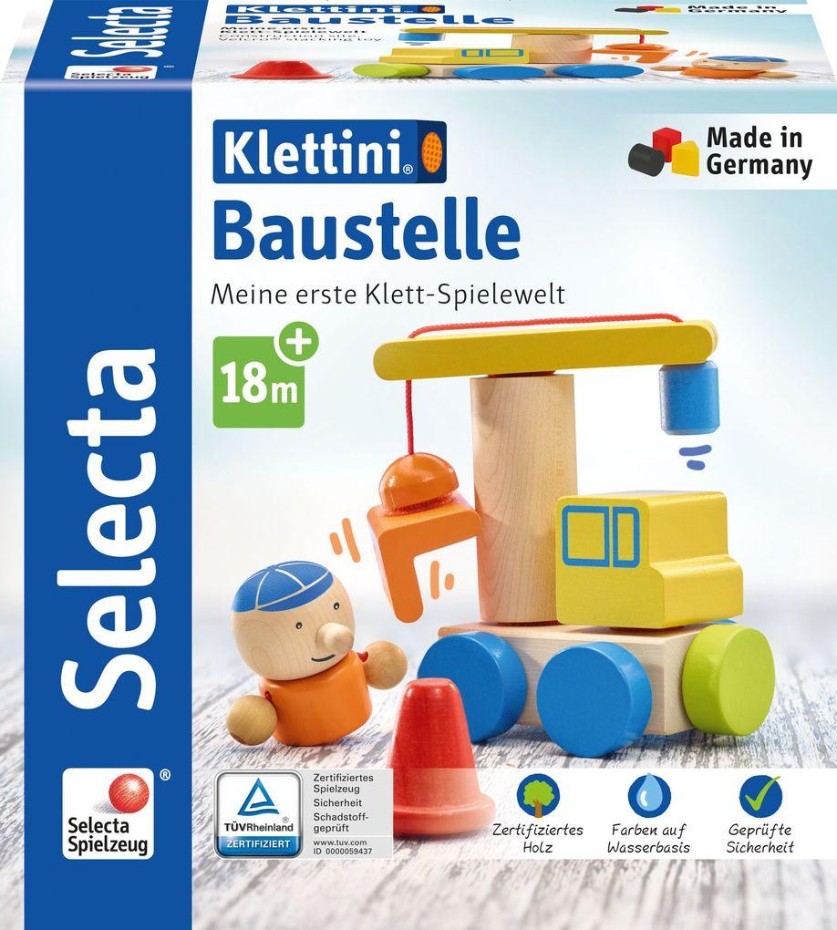 Schmidt Spiele - Selecta - Klettini - Baustelle, Klett-Stapelspielzeug, 8 Teile