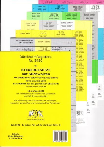 DürckheimRegister® 2450 STEUERGESETZE mit Stichworten (2024)