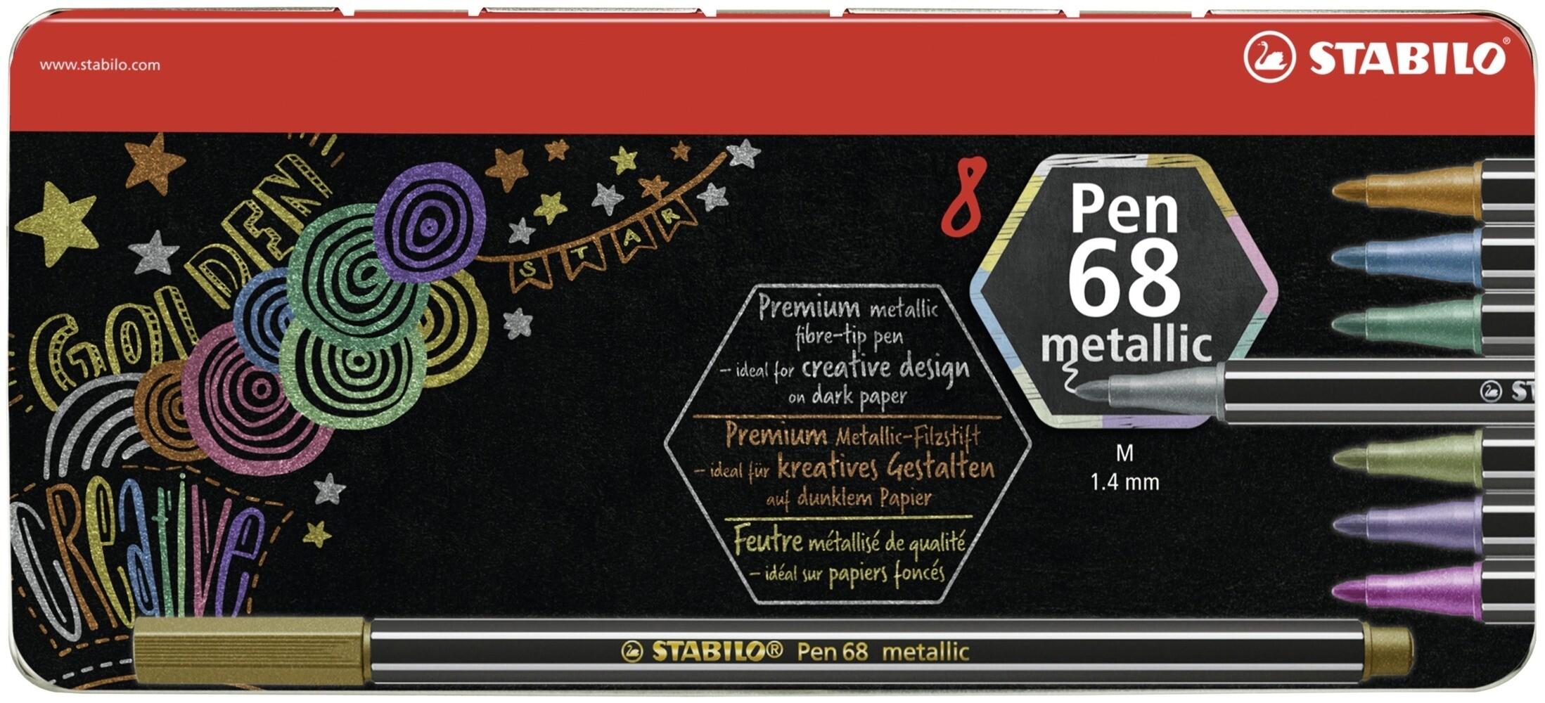 STABILO Filzstifte Pen 68 metallic 8er Set