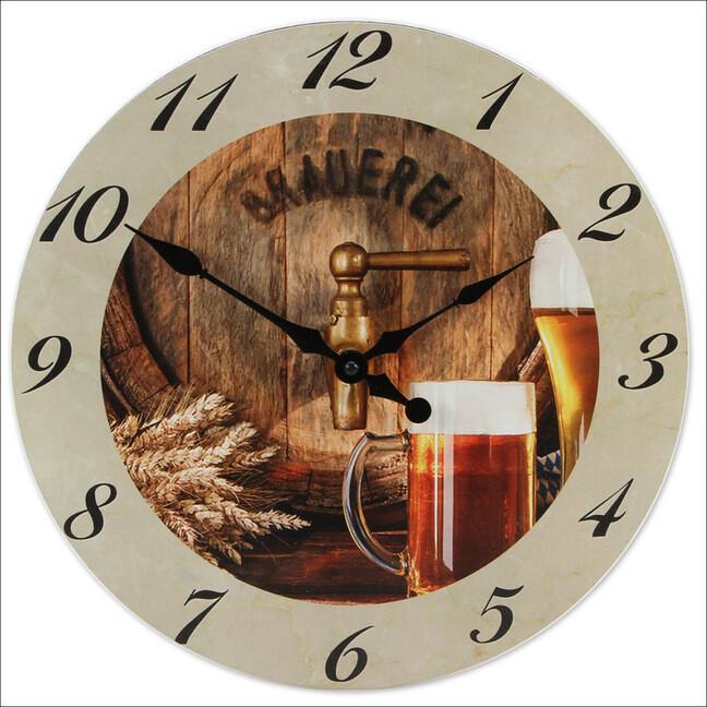 Wanduhr Motiv Bier