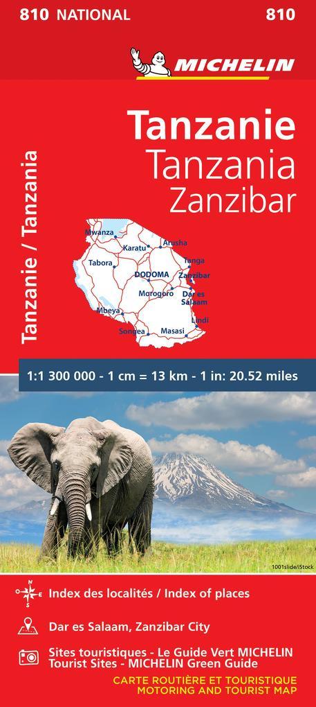 Tanzania & Zanzibar - Michelin National Map 810