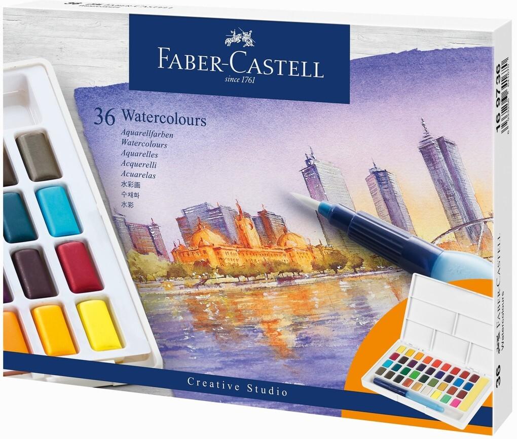 Faber-Castell Aquarellfarben in Näpfchen, 36er Etui