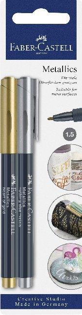 Faber-Castell Metallics Marker, 2er Set gold/metall