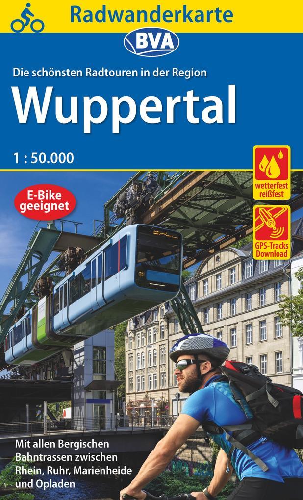 Radwanderkarte BVA Die schönsten Radtouren in der Region Wuppertal, 1:50.000, reiß- und wetterfest, GPS-Tracks Download, E-Bike geeignet