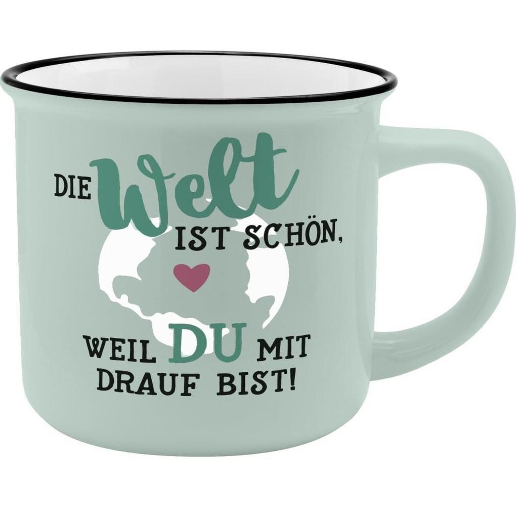 Gruss und Co 45775 Kaffee-Becher Welt, New Bone China Porzellan, 35 cl