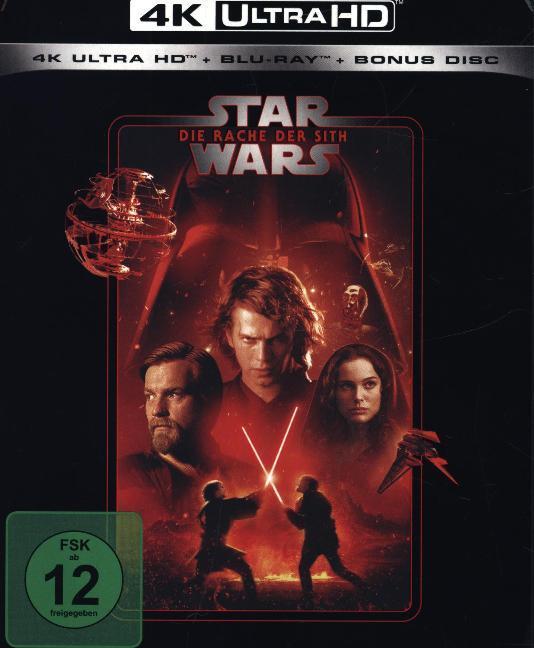 Star Wars Episode 3, Die Rache der Sith 4K, 1 UHD-Blu-ray + 2 Blu-ray