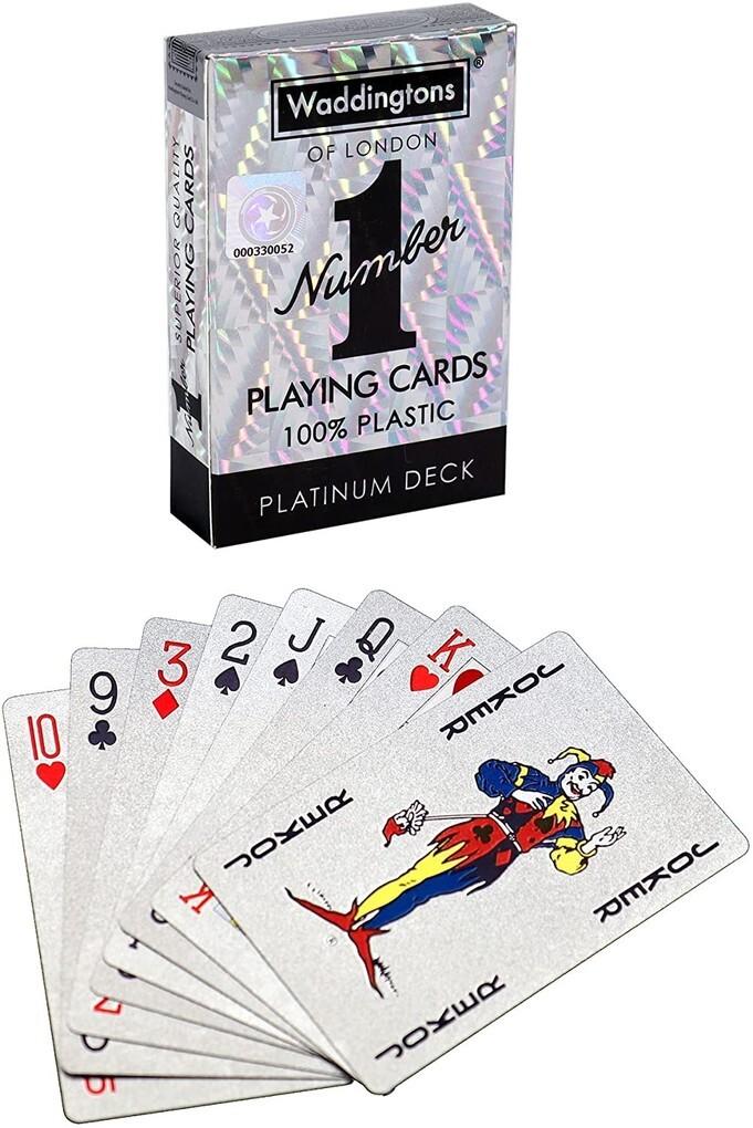 Winning Moves 035521 - Nummer 1 Spielkarten Platinum Deck, Waddingtons of London, Französisches Blatt, 54 Karten