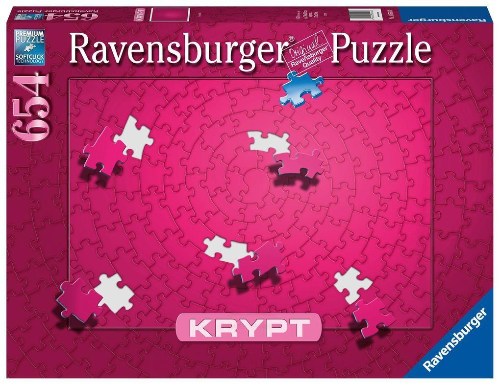 Ravensburger Krypt Puzzle Pink mit 654 Teilen, Schweres Puzzle für Erwachsene und Kinder ab 14 Jahren - Puzzeln ohne Bild, nur nach Form der Puzzleteile