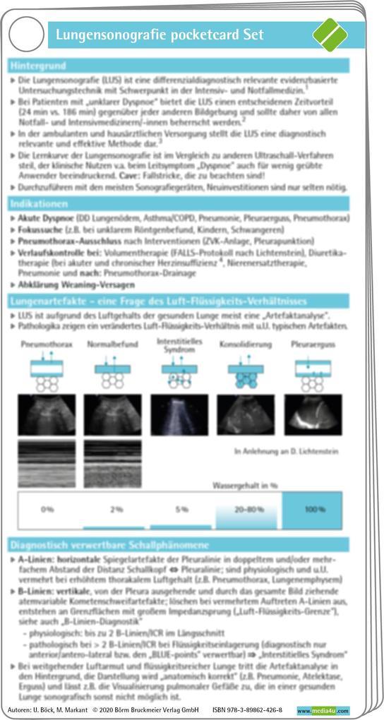 Lungensonografie pocketcard Set