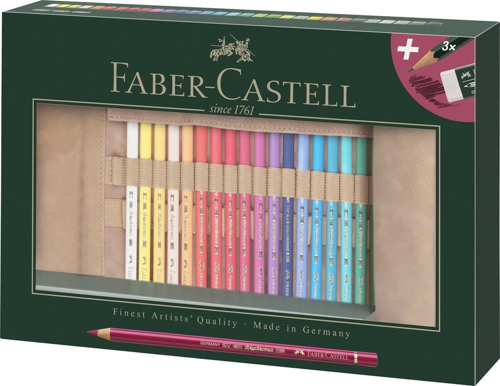 Faber-Castell Farbstift Polychromos 30er Stifterolle + Zubehör, 34-teilig