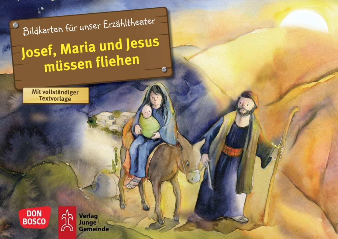 Josef, Maria und Jesus müssen fliehen. Kamishibai Bildkartenset