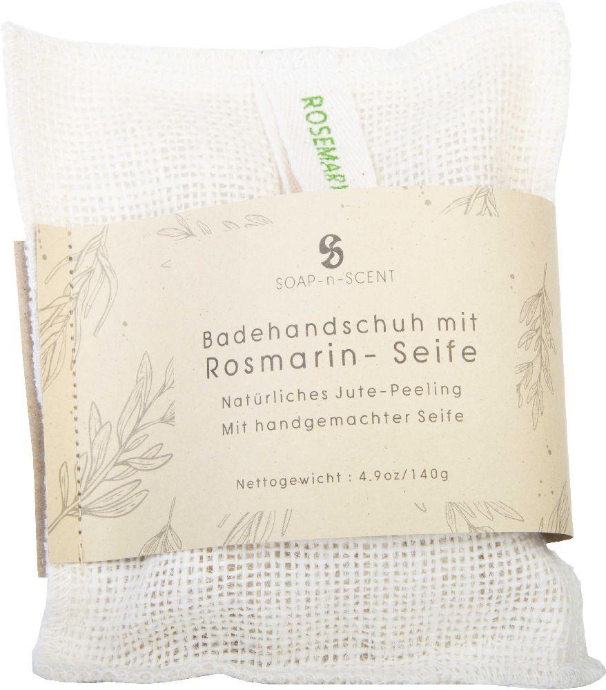 Badehandschuh mit Rosmarin Duftseife