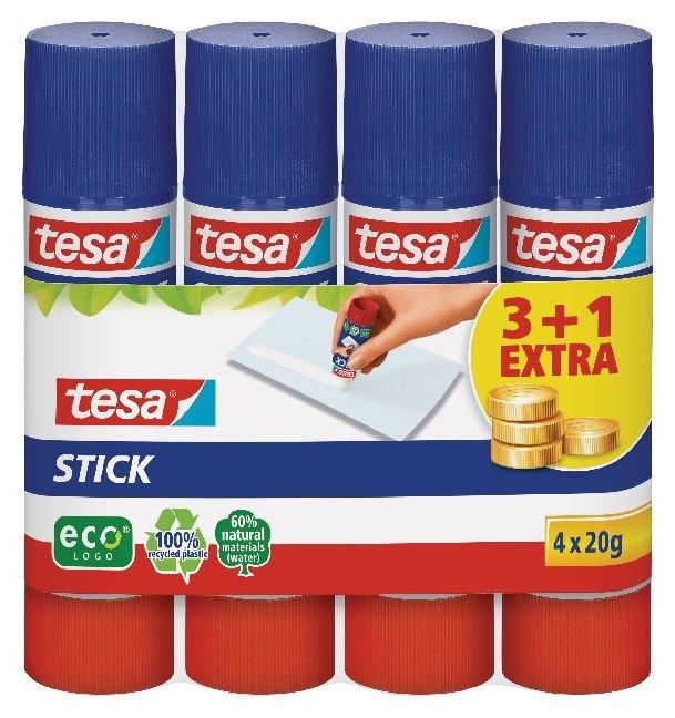 Klebestift tesa Stick ecoLogo 20 g, Shrink, 4 Stück