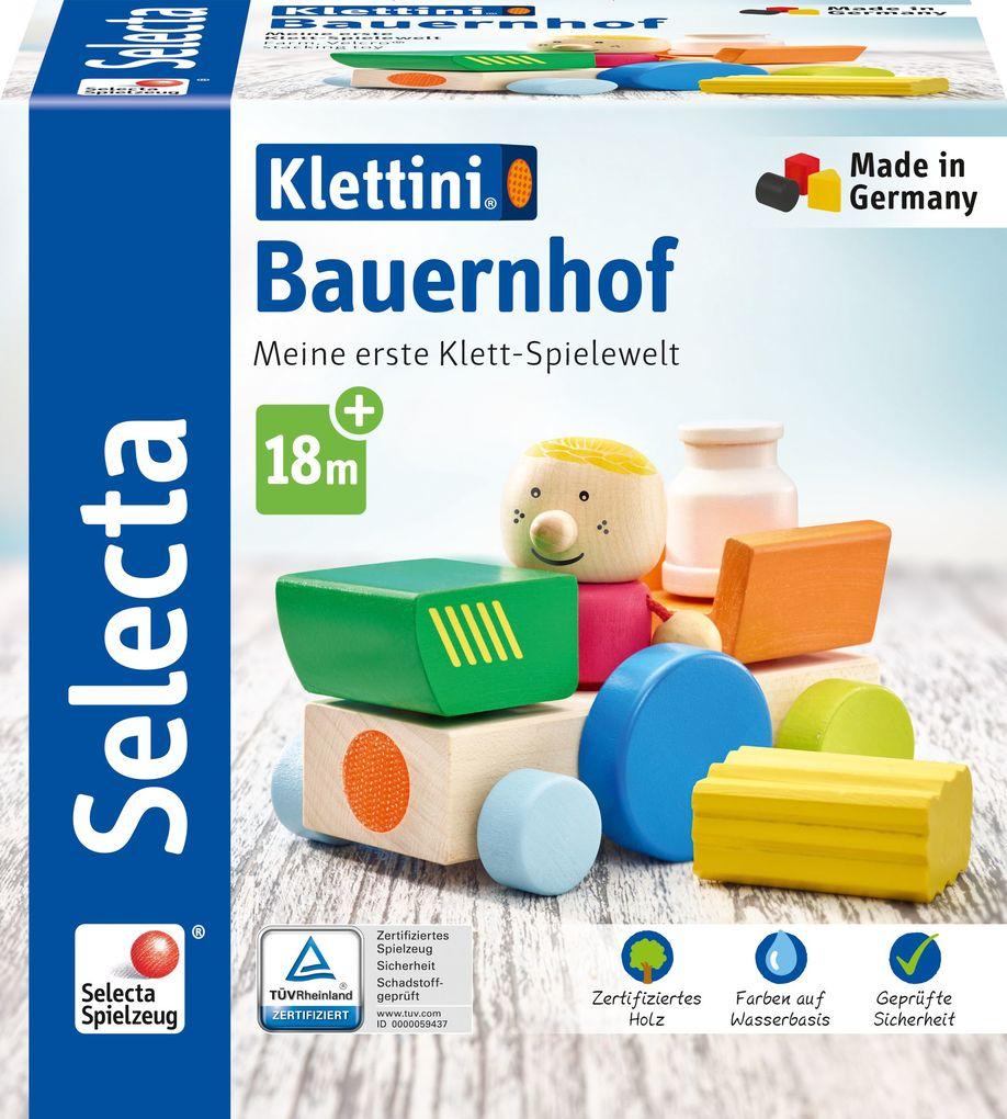 Schmidt Spiele - Selecta - Klettini - Bauernhof, Klett-Stapelspielzeug, 7 Teile