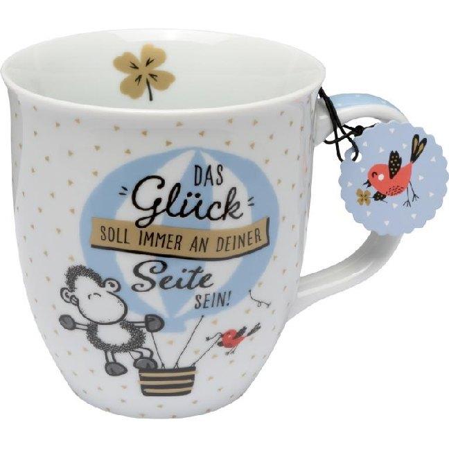 Tasse mit Ballon-Motiv "Das Glück soll immer an Deiner Seite sein!"