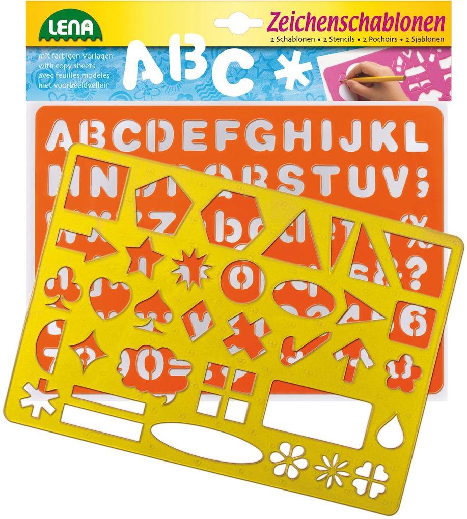 Lena - Zeichenschablonen Alphabet und Zahlen und Zeichen