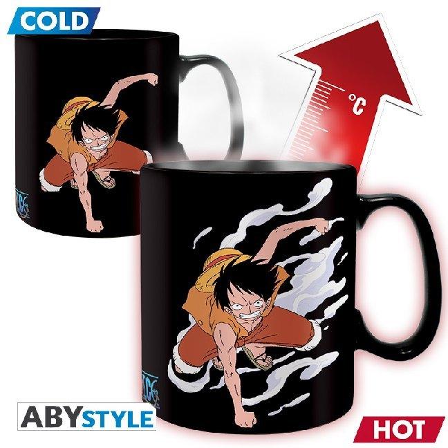 ABYstyle - One Piece Luffy&Ace Thermoeffekt Tasse