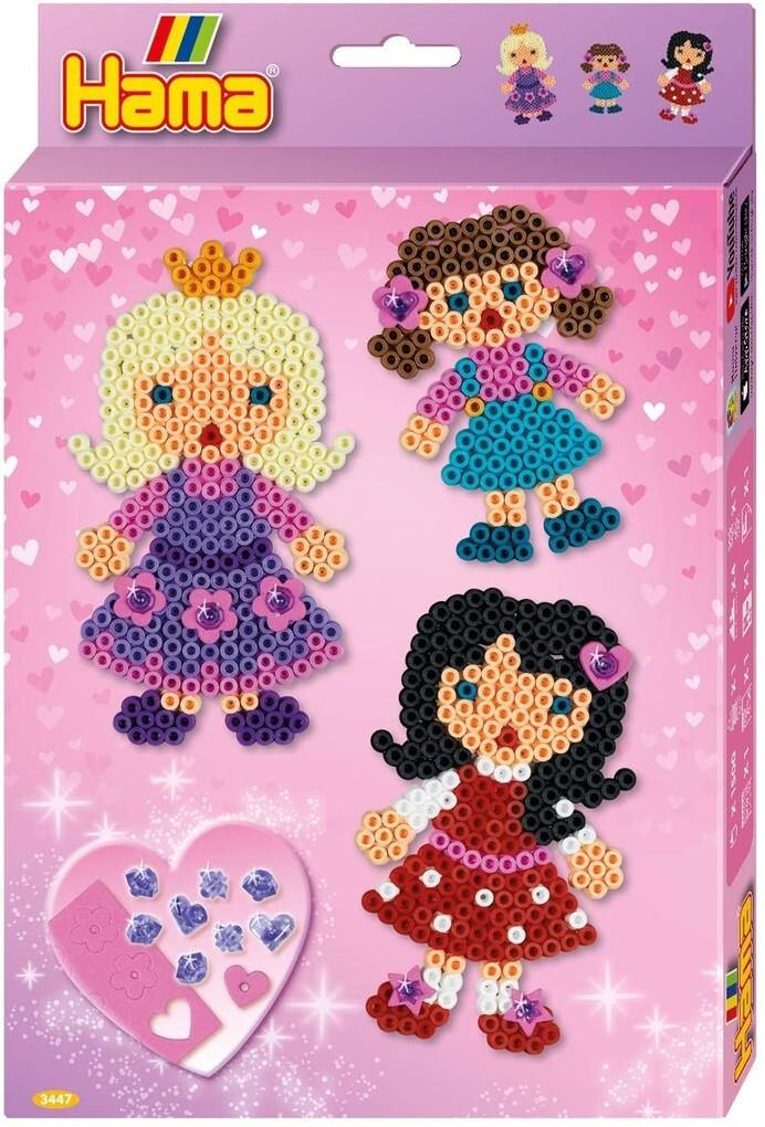 Hama 3447 - Kleine Geschenkpackung Puppen, Bügelperlen Midi, ca. 1500 Stück inklusive Stiftplatte und Zubehör