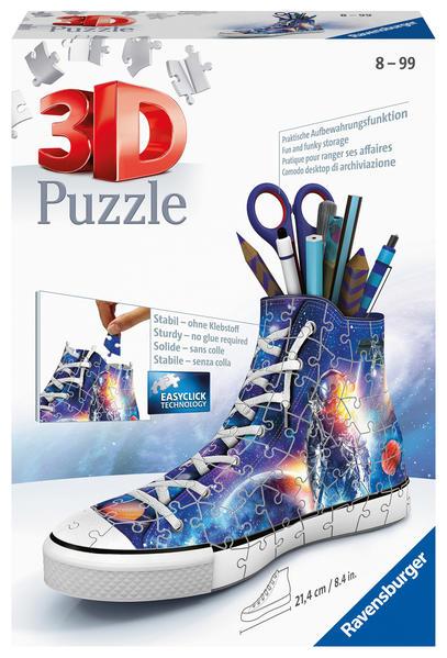 Ravensburger 3D Puzzle 11251 Sneaker Astronauten im Weltall - Praktischer Stiftehalter - 108 Teile - Schreibtisch-Organizer für Kinder ab 8 Jahren