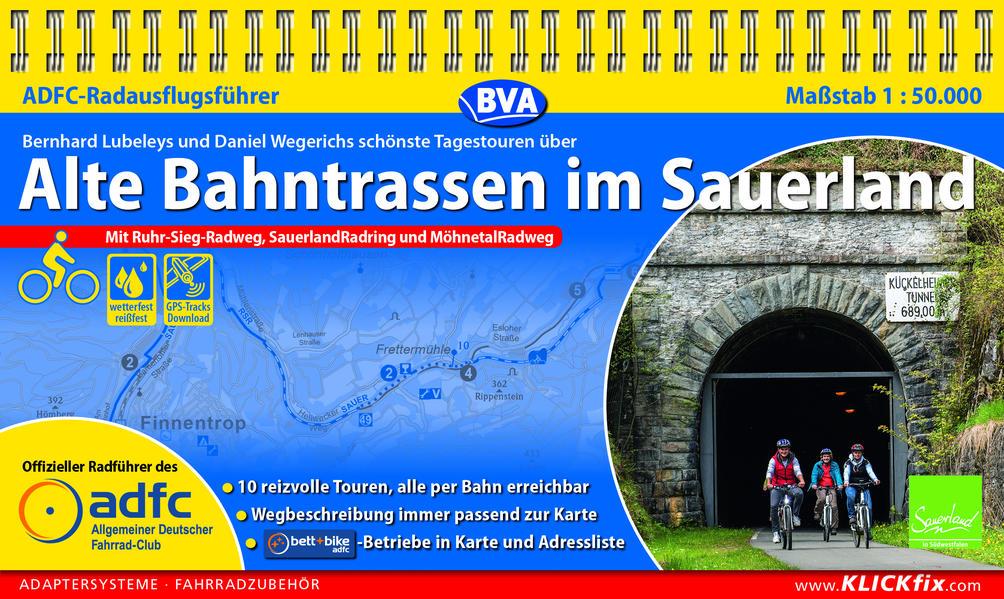 ADFC-Radausflugsführer Alte Bahntrassen im Sauerland 1:50.000 praktische Spiralbindung, reiß- und wetterfest, GPS-Tracks Download