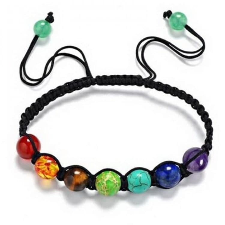 Armband Baumwolle, Chakra Edelsteine,