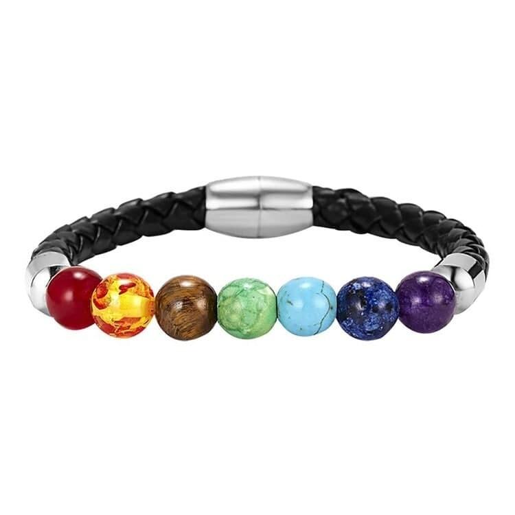 Armband Leder, Chakra Edelsteine