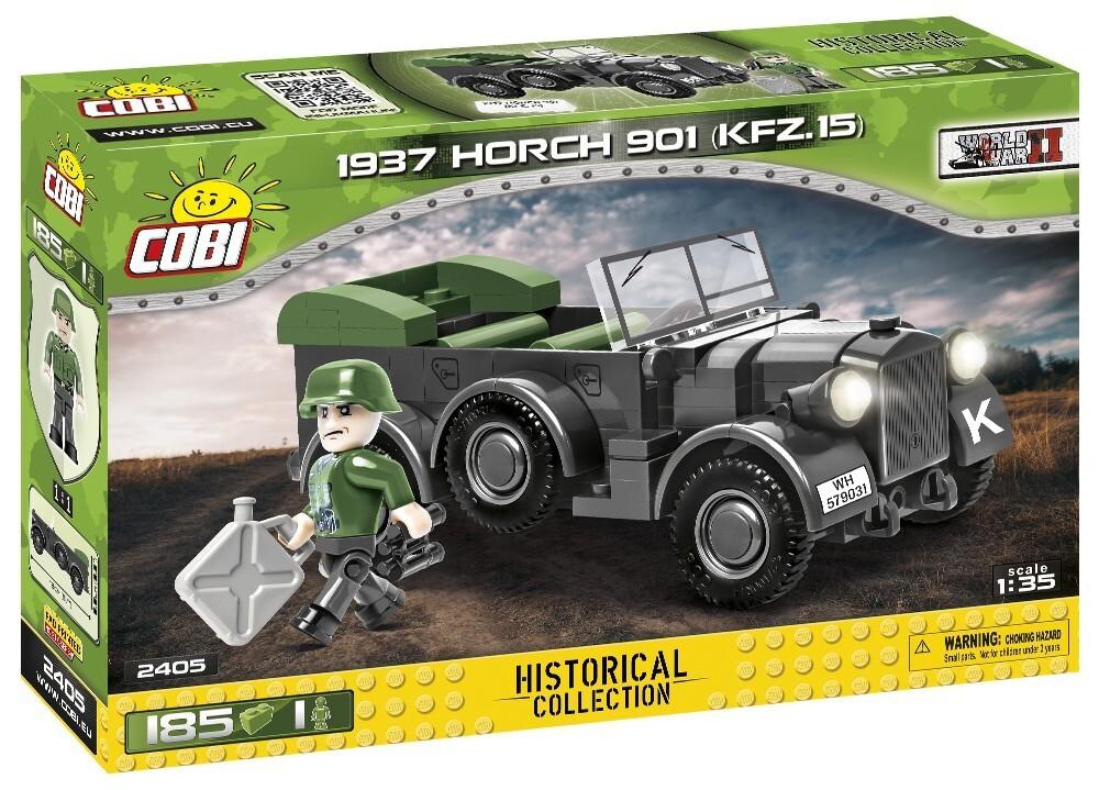 COBI 2405 - Historical Collection, 1937 HORCH 901 KFZ.15, Geländewagen, 185 Klemmbausteine 1 Figur