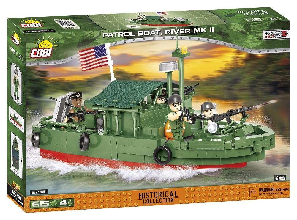 COBI 2238 - Historical Collection, Patrol Boat River MK II, VIETNAM WAR, 615 Klemmbausteine 4 Figuren