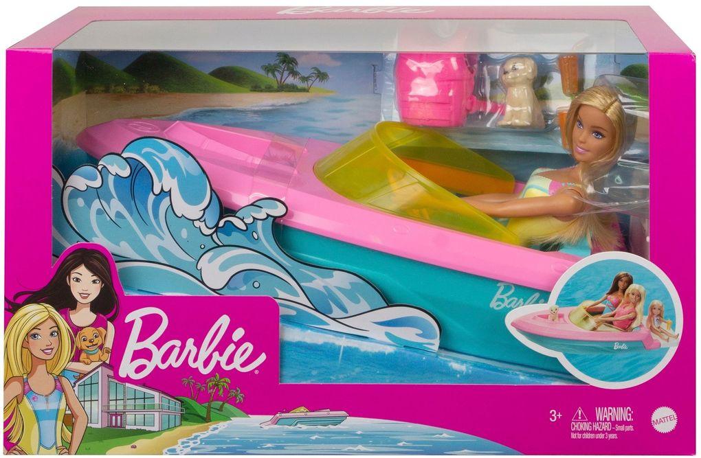 Barbie - Barbie Boot-Spielset mit Puppe inkl. Haustier Hündchen