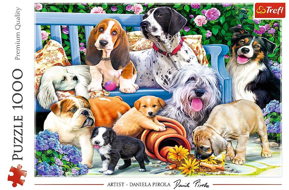 Trefl - Puzzle - Hunde im Garten, 1000 Teile