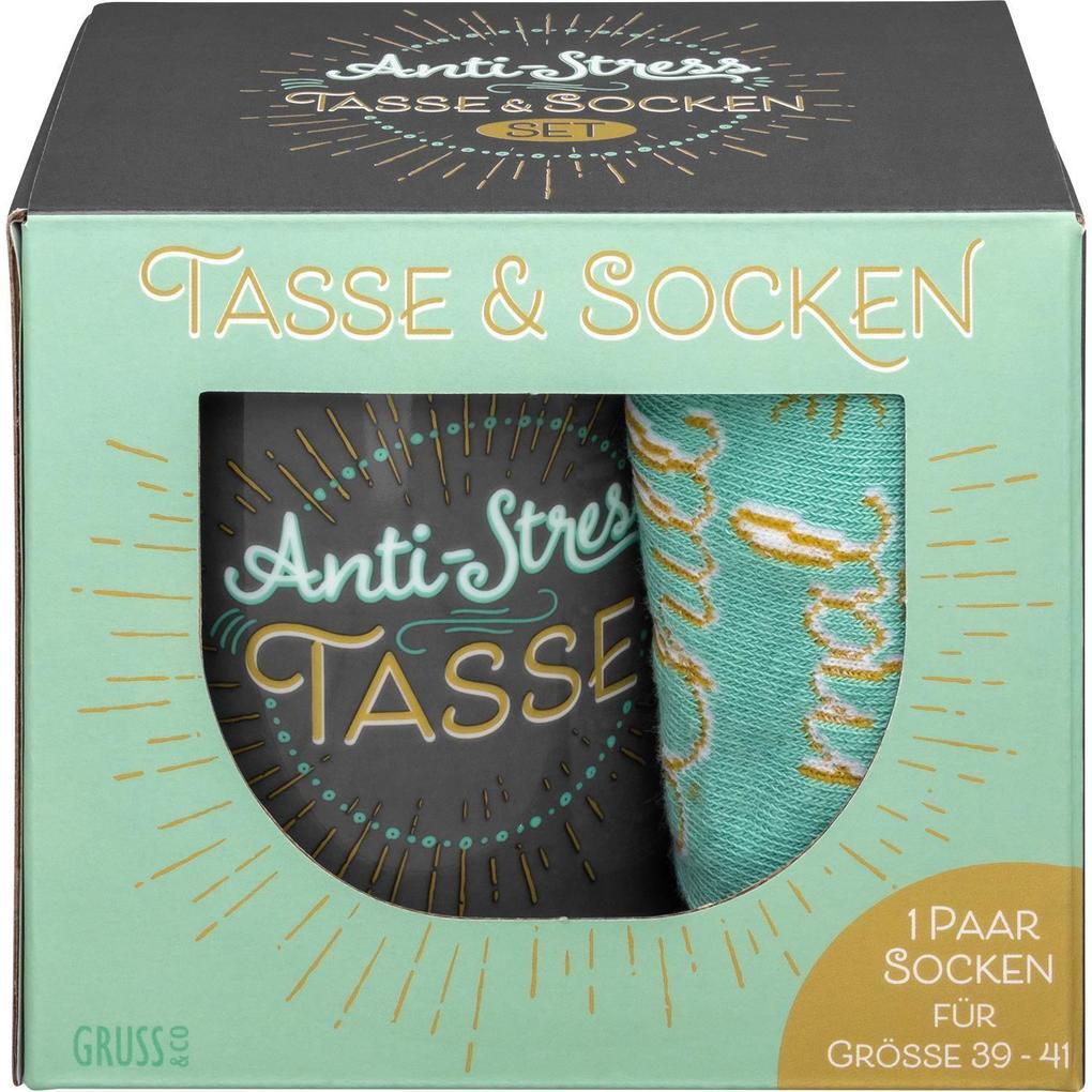 GRUSS & CO 47006 Tassen-Socken-Set Anti-Stress, Geschenkset